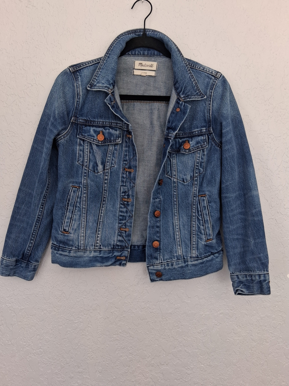 Madewell Classic Jean Jacket Size Small Medium Wash Denim Button Front Coat